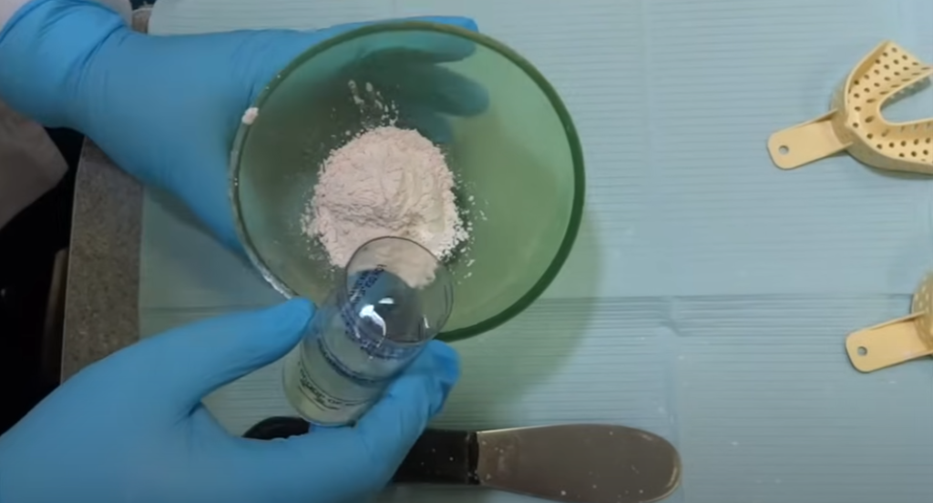 Adding Alginate Powder and Water